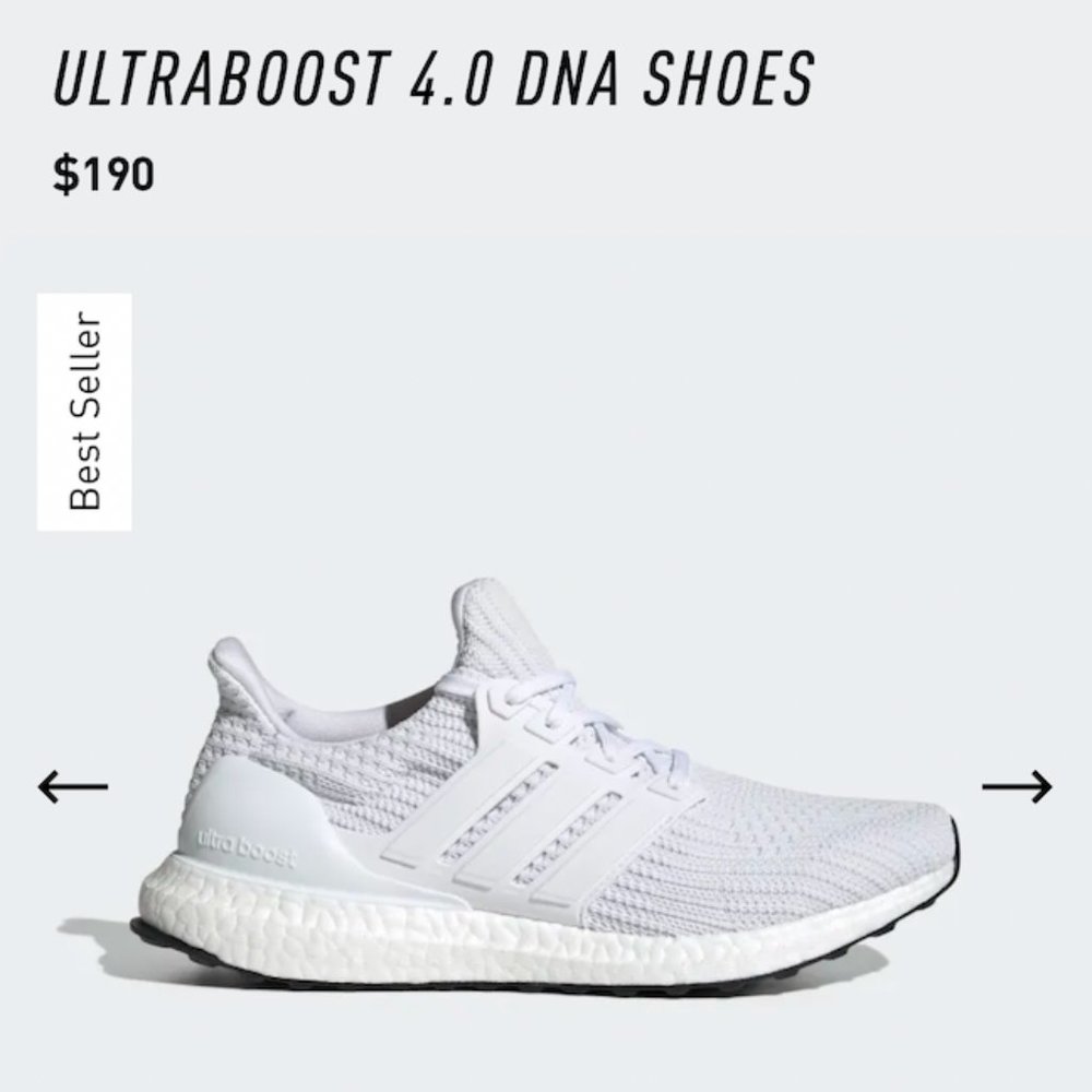Adidas White Ultraboost Gym Shoes